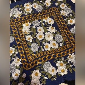 Vintage faux silk scarf